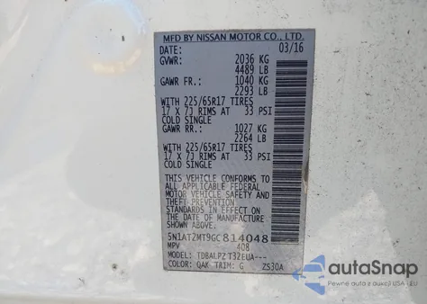 2016 Nissan Rogue S from USA, damaged, VIN 5N1AT2MT9GC814048